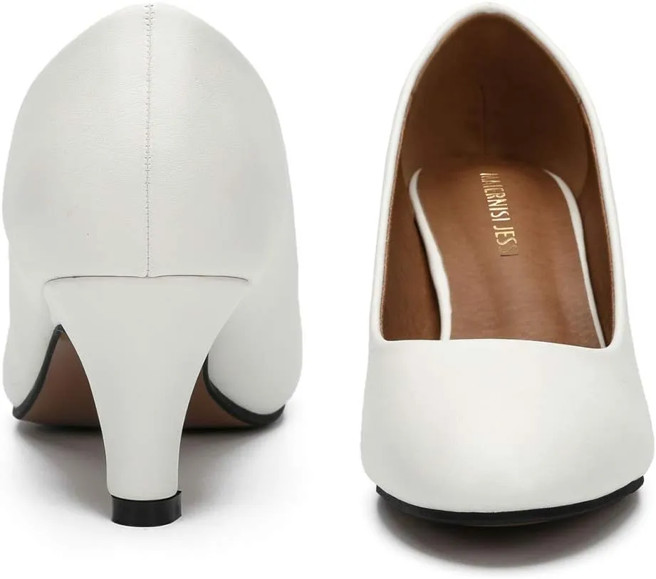 Women's Classic Round Toe Pump Kitten Low Heel Shoes