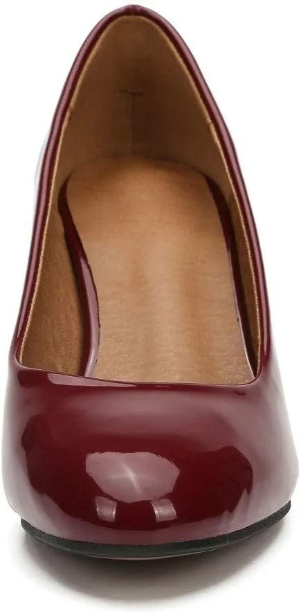 Women's Classic Round Toe Pump Kitten Low Heel Shoes