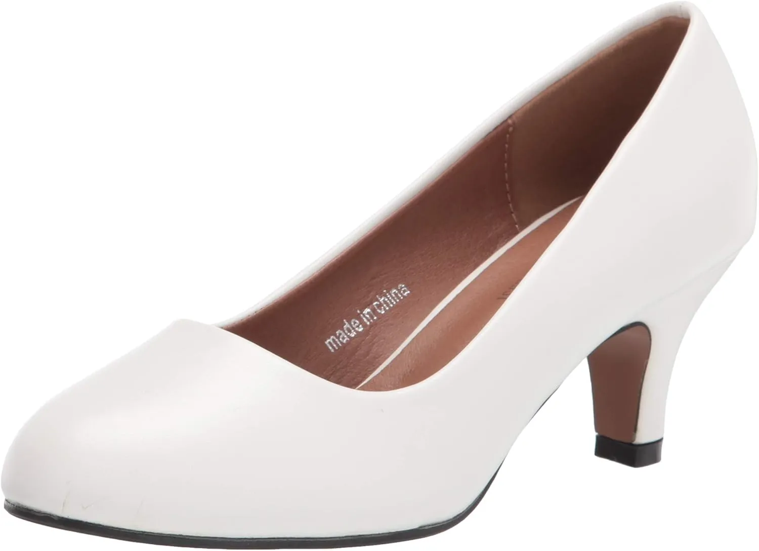 Women's Classic Round Toe Pump Kitten Low Heel Shoes