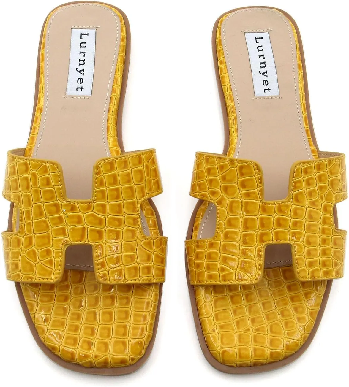 Women's Comfort Cushion Flat Sandal with Crocodile Pattern: Stylish Design Slide, Non-Slip Rubber Sole, Latex Insole for Comfort, Perfect for Parties, Gatherings, Casual Wear, Vacations, and Beach Days