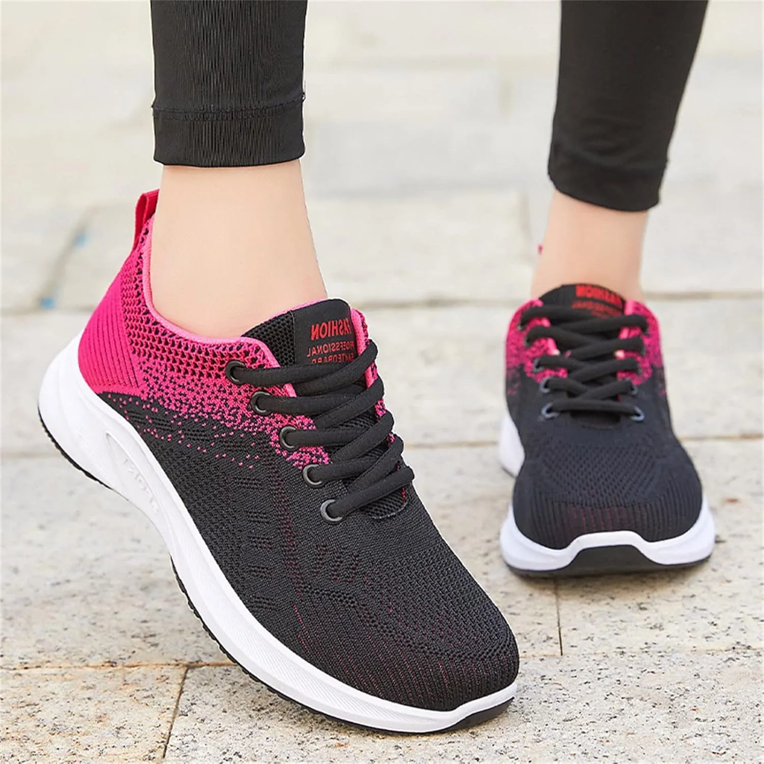Women's Comfort Walking Shoes Slide Soles, Ultra Lightweight Stretch Cushion Shoe for Women Mesh Athletic Style