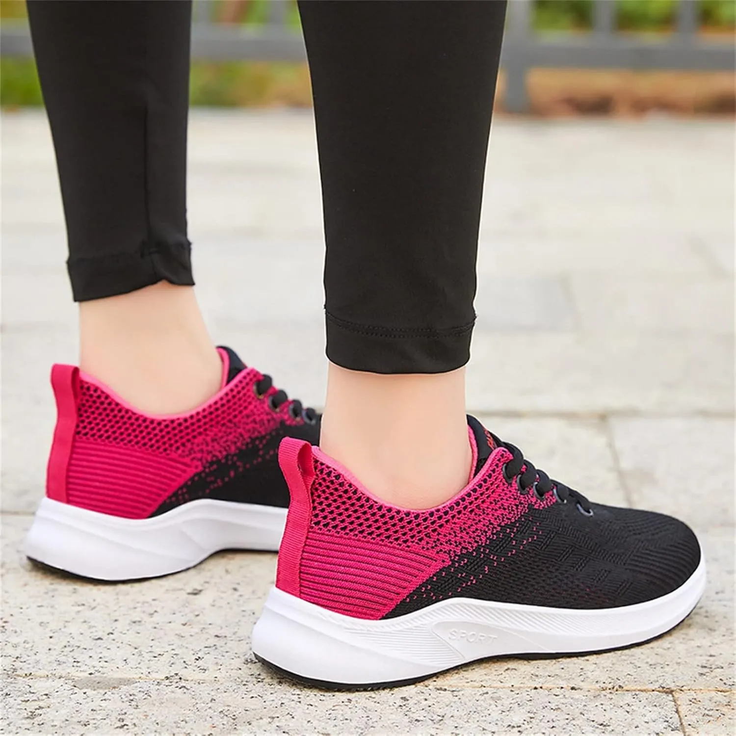 Women's Comfort Walking Shoes Slide Soles, Ultra Lightweight Stretch Cushion Shoe for Women Mesh Athletic Style