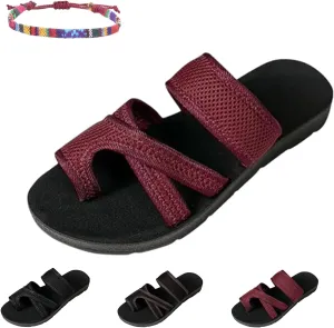 Women's Comfortable Breathable Mesh Flip Flops, Summer Casual Women's Hollow Mesh Slide Sandals, Breathable Mesh Slide Slippers with Loop Toe