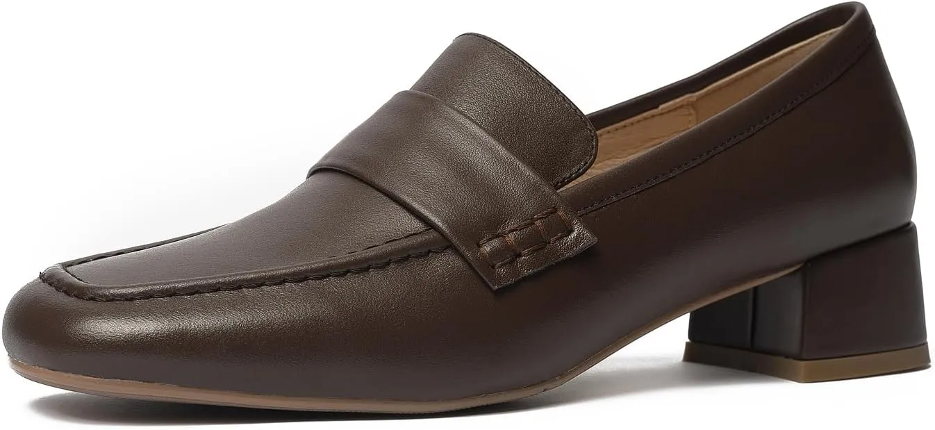 Women's Dress Leather Heels Loafer