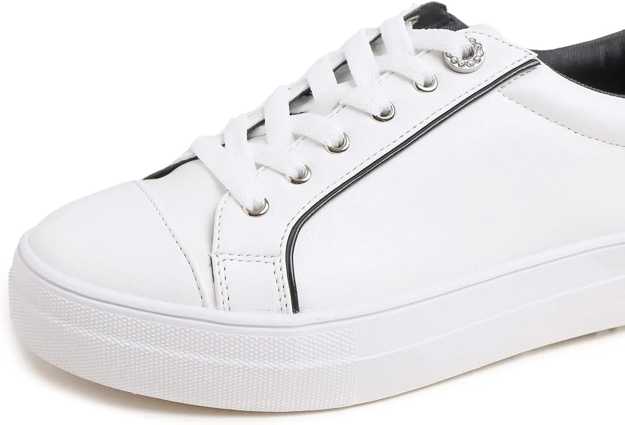 Women's Fashion Bling Deco Party Lightweight Vegan Leather Sneaker