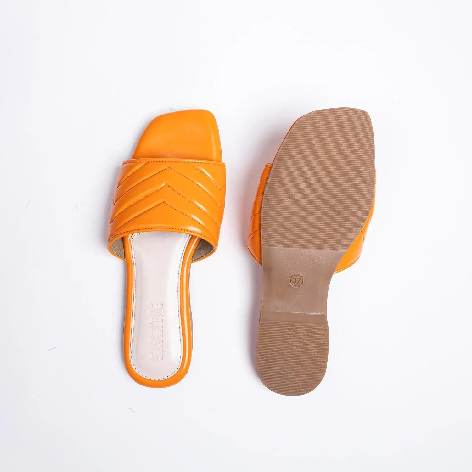 Women's Flat Slide Sandals - Square Open Toe Slides With Cushioned Insole Fashionable Slip-On With Soft Leather | Slippers for Summer | Comfort Walking With Beach Shoes