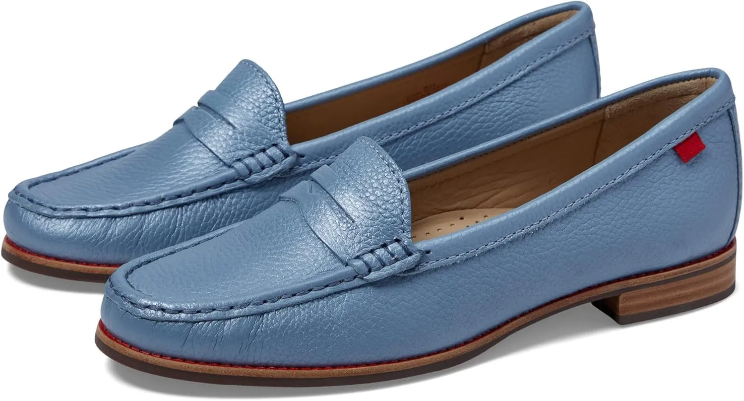 Womens Genuine Leather Comfort Slip on Penny Loafers