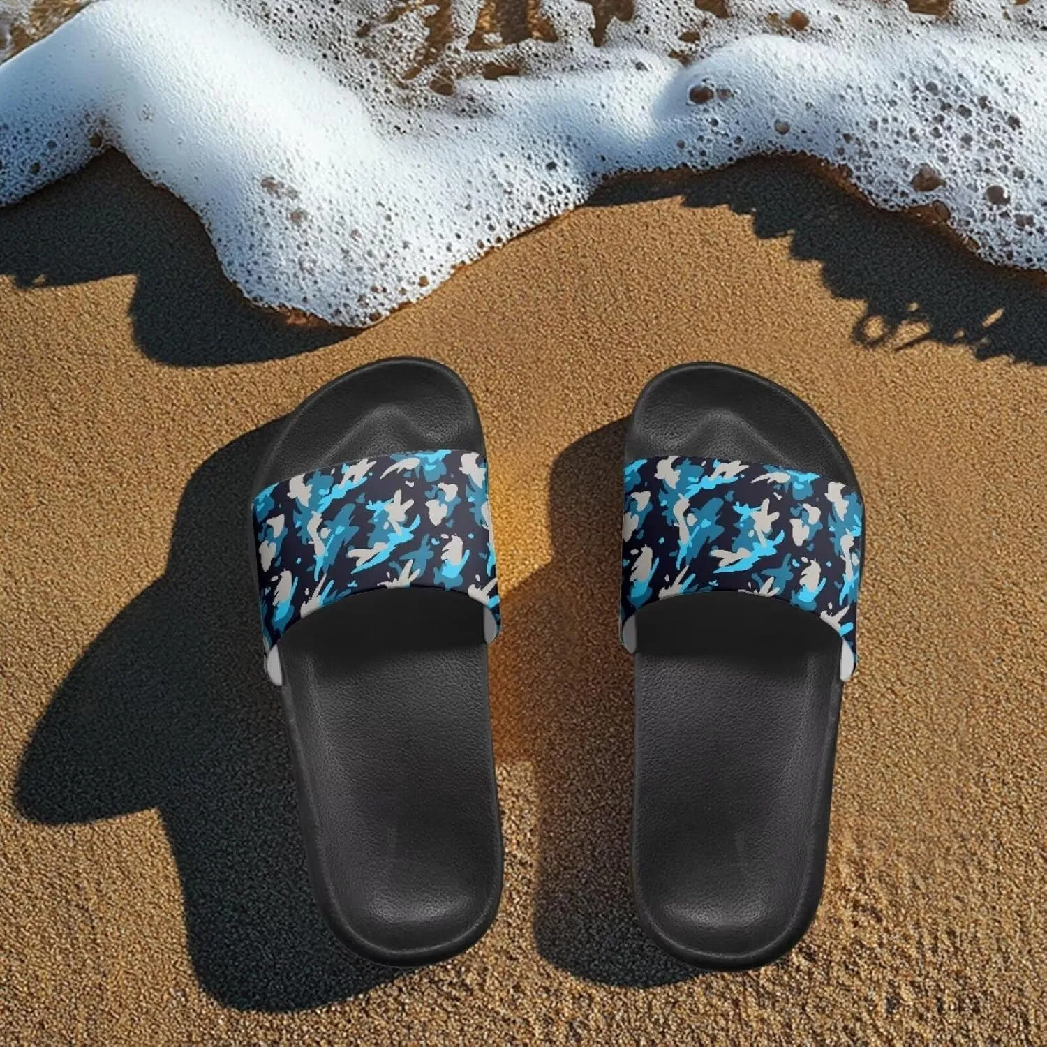 Womens Indoor Bathroom Quick-dry Shower Slides Non-Slip Outdoor Fashion Painted Summer Beach Sandal SizeUS 5-12.5