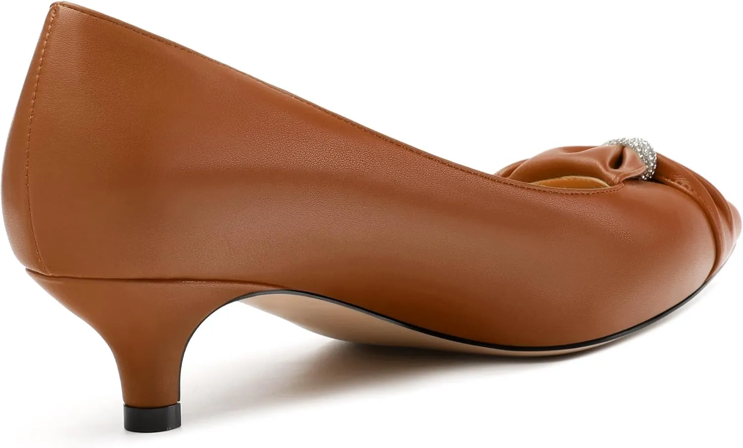 Womens Kitten Heel Pumps, Pointed Toe Dress Pumps for Women, Daily Pumps Shoes with Bow Tie