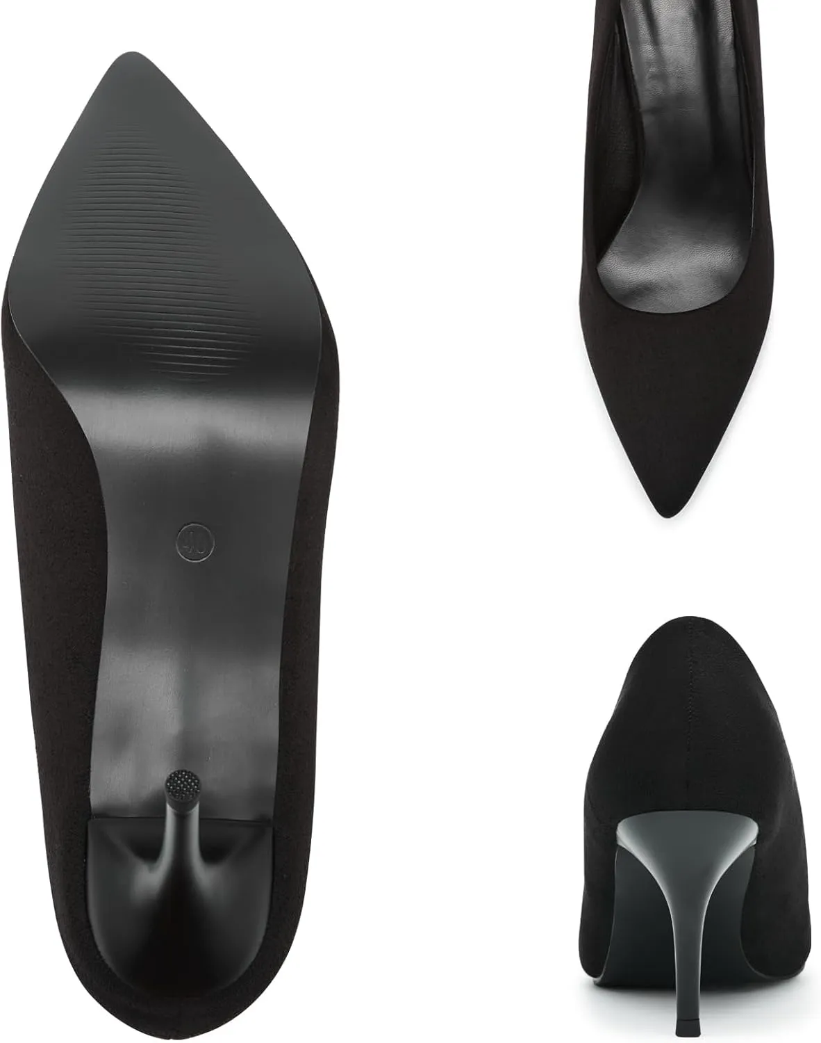 Womens Low Heel Pointed Toe Pump Shoes