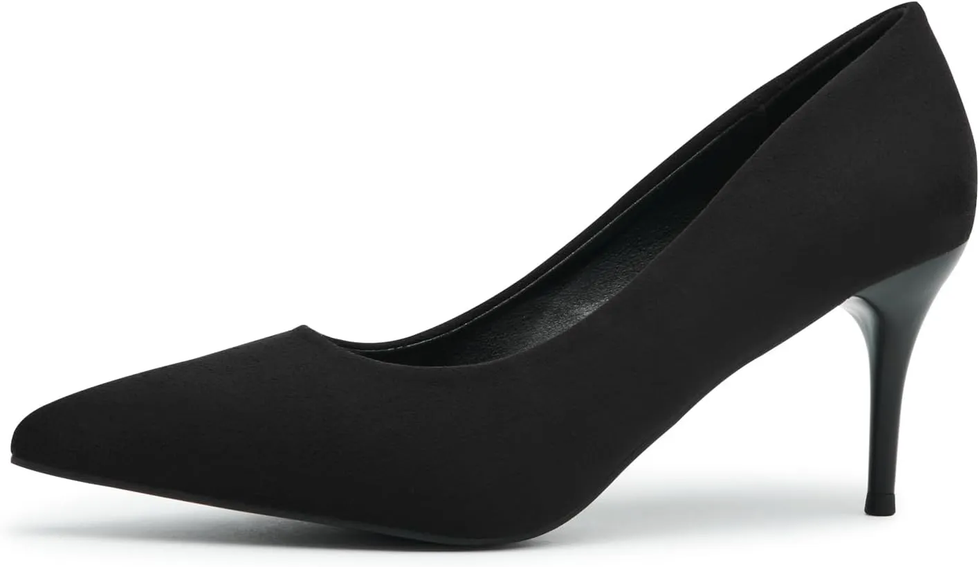 Womens Low Heel Pointed Toe Pump Shoes