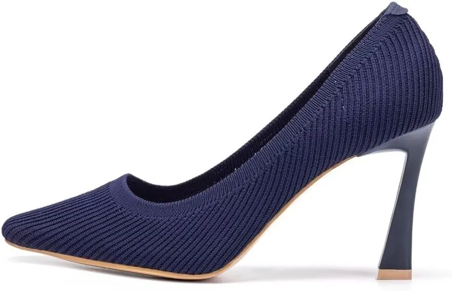 Women's Pumps Pointed Toe Kitten Heel Slip On Dressy Casual Shoes