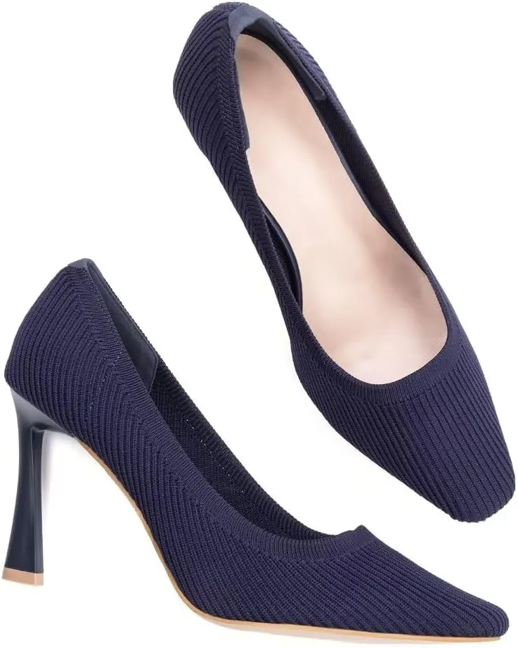 Women's Pumps Pointed Toe Kitten Heel Slip On Dressy Casual Shoes