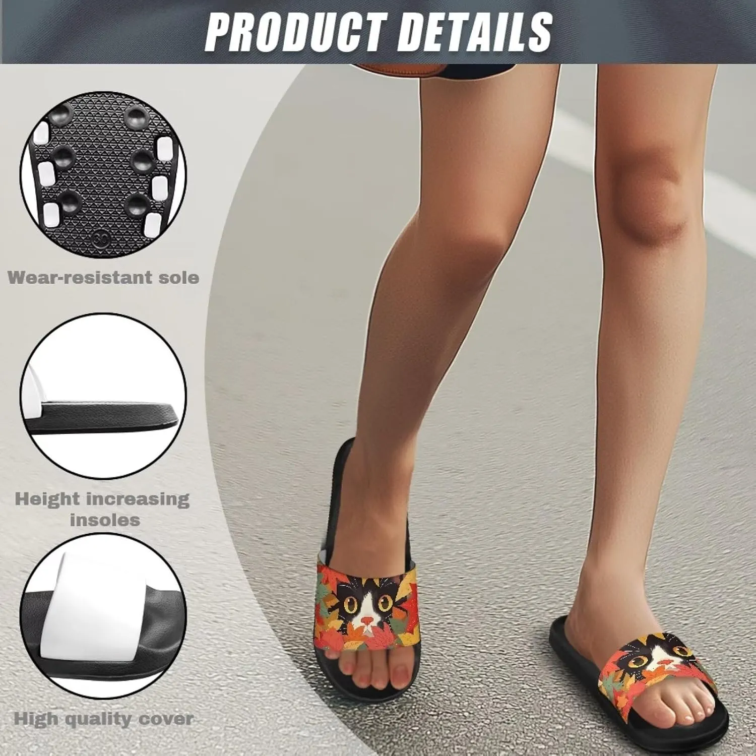 Womens Slide Sandal Lightweight Quick-dry Bathroom Shower Slippers Non Slip Open-toe EVA Slide Shoes Slippers for Bedroom House SizeUS 5-12.5
