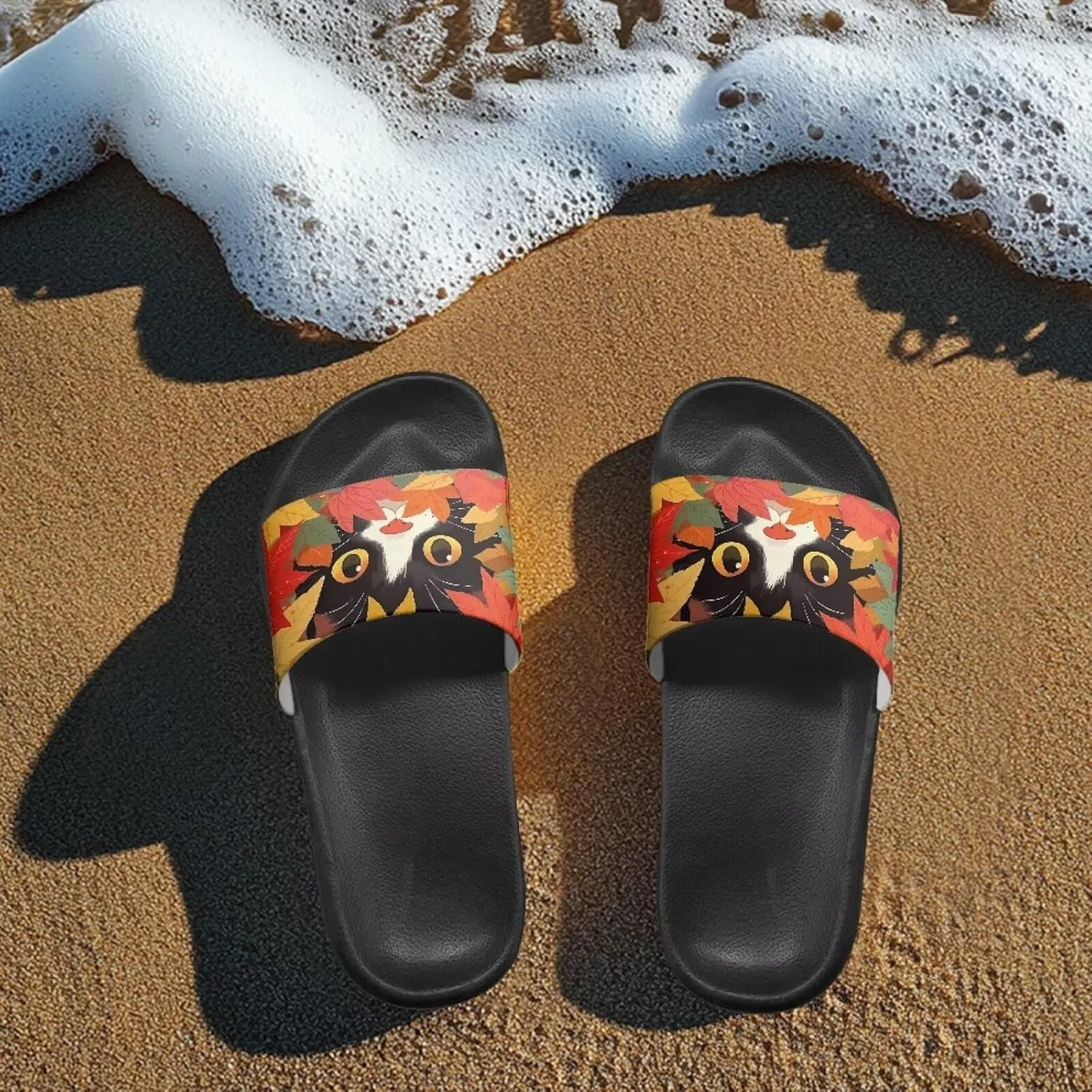 Womens Slide Sandal Lightweight Quick-dry Bathroom Shower Slippers Non Slip Open-toe EVA Slide Shoes Slippers for Bedroom House SizeUS 5-12.5