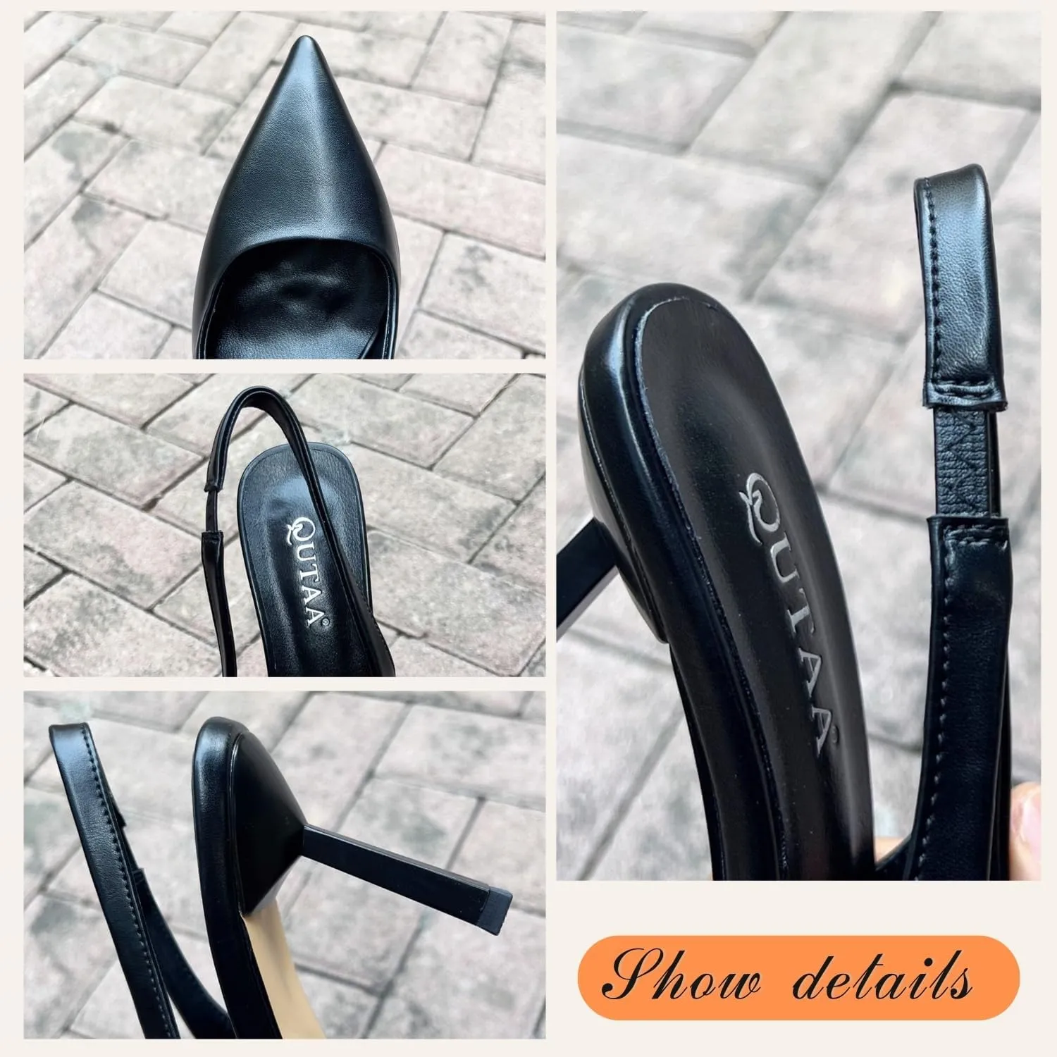 Women's Slingback Closed Pointed Toe Slip-on Kitten High Heel Casual Sexy Sandals Party Dress Pump Black Pink Shoes