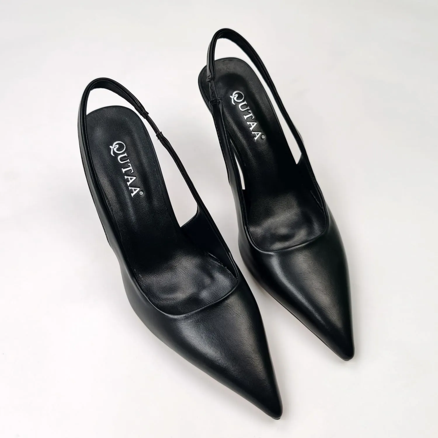 Women's Slingback Closed Pointed Toe Slip-on Kitten High Heel Casual Sexy Sandals Party Dress Pump Black Pink Shoes