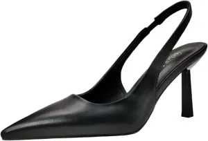 Women's Slingback Closed Pointed Toe Slip-on Kitten High Heel Casual Sexy Sandals Party Dress Pump Black Pink Shoes