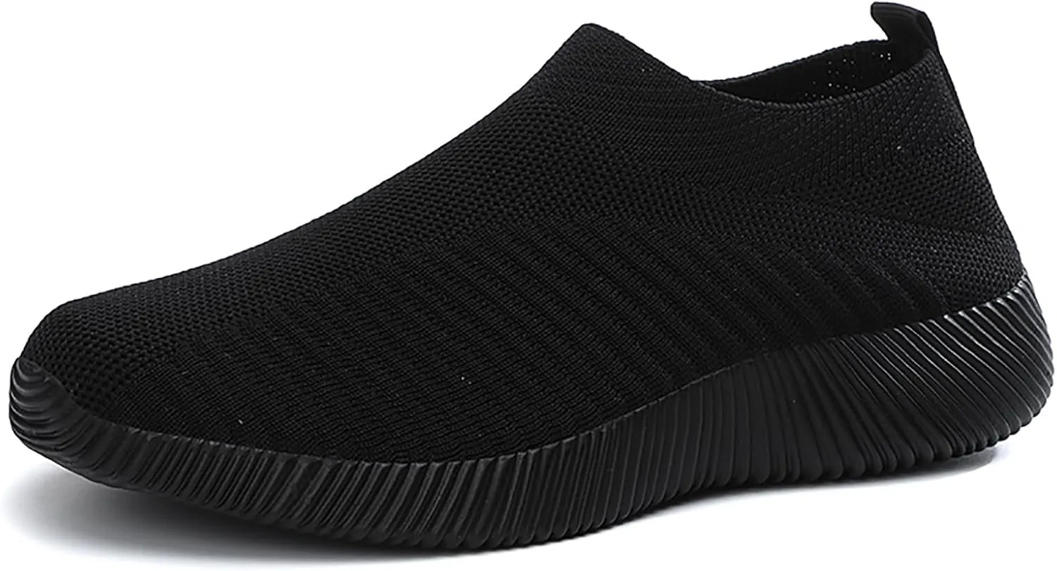 Women's Slip on Walking Loafer Shoes Knit Mesh Lightweight Comfort Slip on Breathable Sneakers