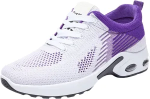 Womens Walking Sneakers Air Cushion Running Shoes Lightweight Quick-Dry Tennis Shoe Fashion Mesh Breathable Gym Sneaker Athletic Comfortable Casual Shoes Work Sneakers