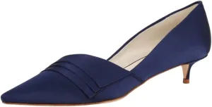 XYD Womens Business Heels for Work Professional Closed Pointy Toe Slip On Kitten Pumps Office Dress Shoes