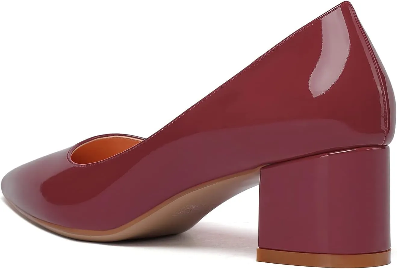 YODEKS Women's Closed-Pointed Toe Mid Block Heels Classic Pumps for Dating