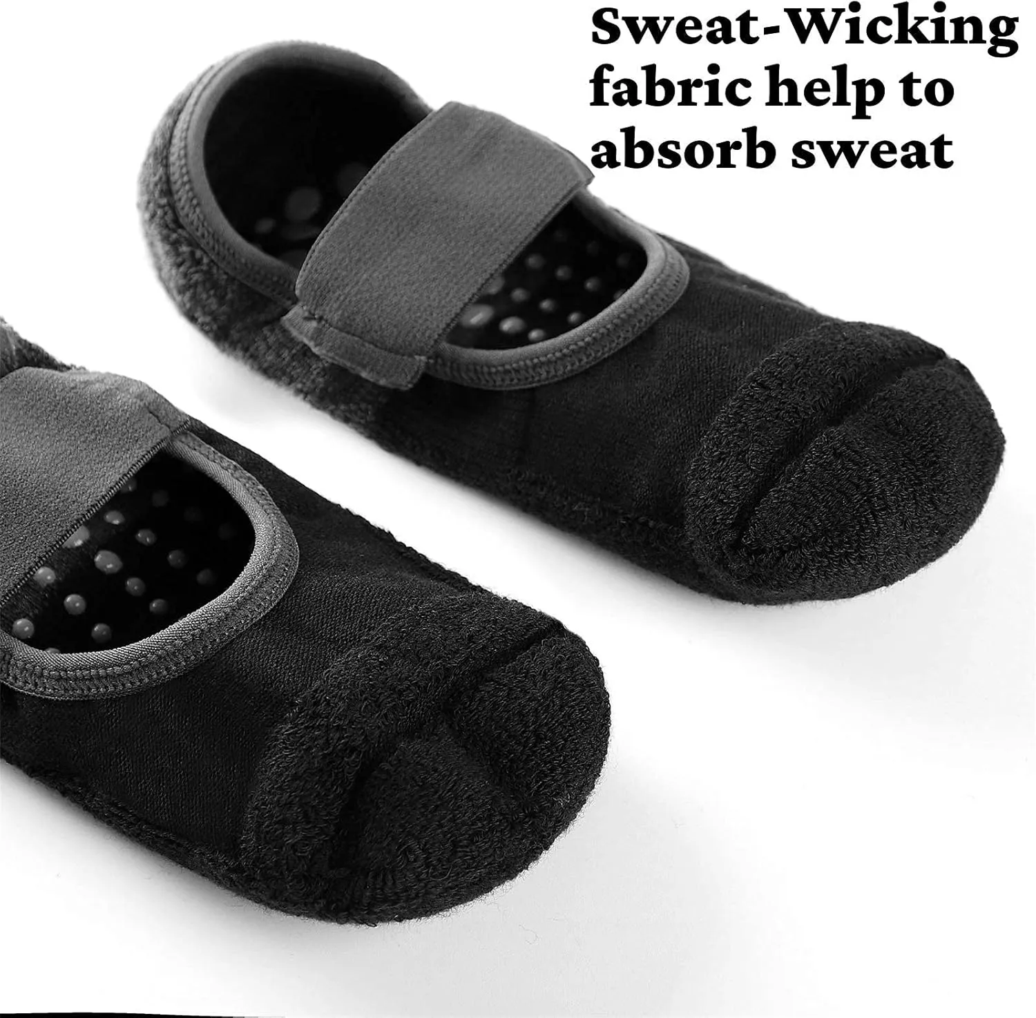 Yoga Socks with Grips for Women, Non-Slip Socks for Pilates, Barre, Ballet, Dance, Fitness 2Pairs