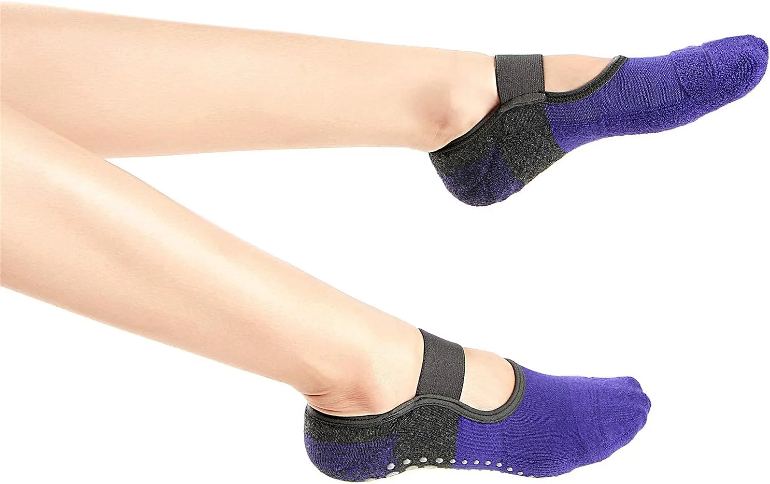 Yoga Socks with Grips for Women, Non-Slip Socks for Pilates, Barre, Ballet, Dance, Fitness 2Pairs