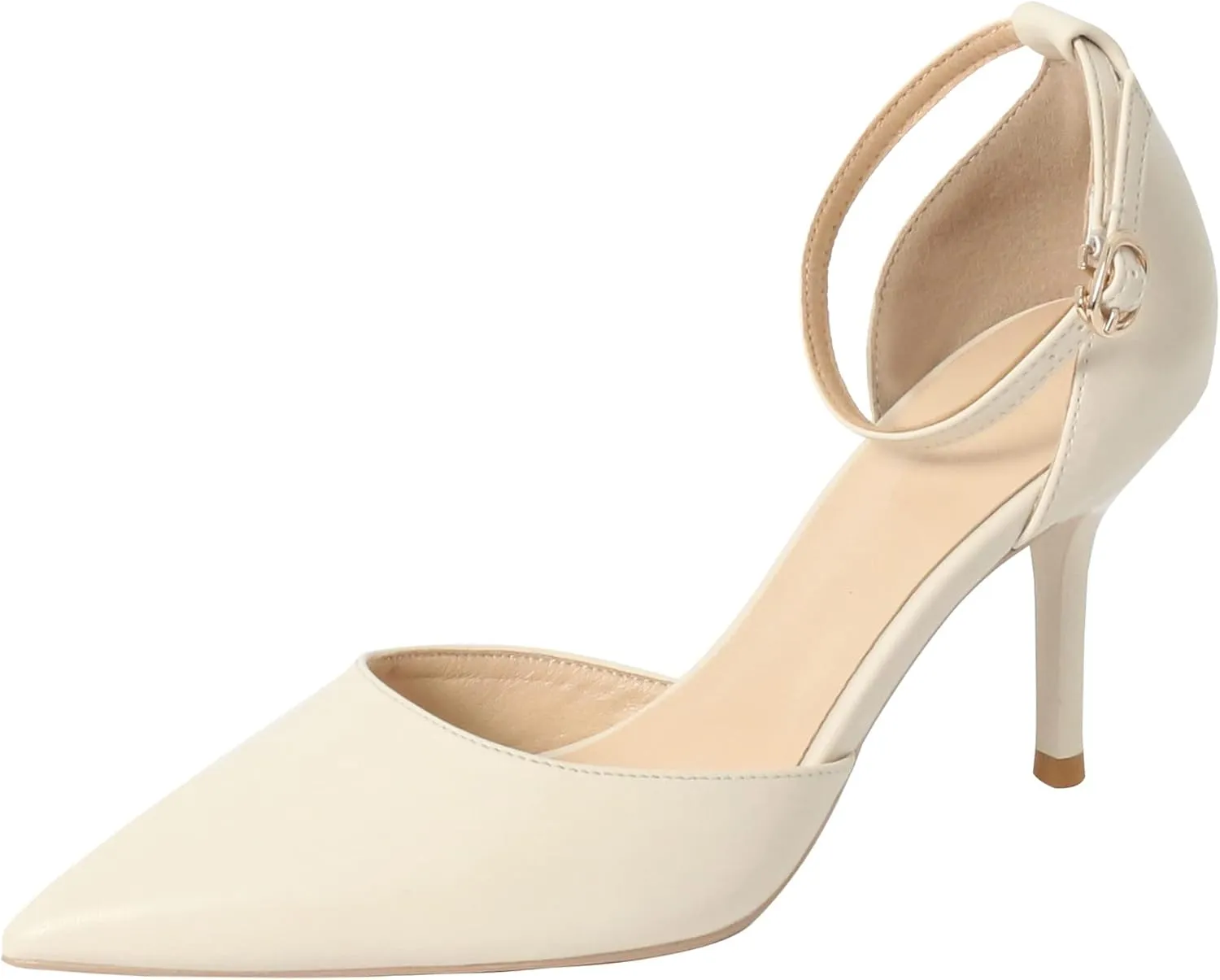 YooPrettyz Women D’Orsay High Heels Pointed Toe Ankle Strap Shoes Leather Everyday Work Or Formal Dress Pumps