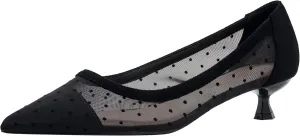 YooPrettyz Women See Through Mesh Sexy High Heels Formal Dressy Pump Shoes Pointed Toe Office Kitten Heels