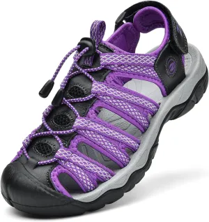 ziitop Womens Hiking Sandals Closed Toe Summer Outdoor Adventurous Beach Sandals Lace Adjustable Double Buckle Water Shoes