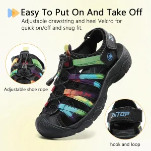 ziitop Womens Hiking Sandals Closed Toe Summer Outdoor Adventurous Beach Sandals Lace Adjustable Double Buckle Water Shoes
