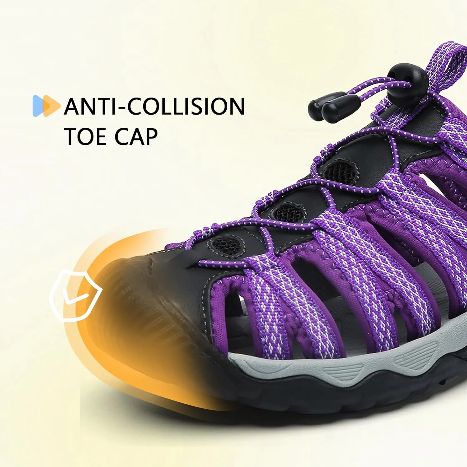 ziitop Womens Hiking Sandals Closed Toe Summer Outdoor Adventurous Beach Sandals Lace Adjustable Double Buckle Water Shoes