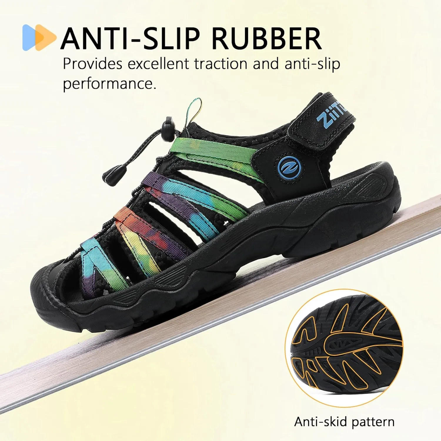 ziitop Womens Hiking Sandals Closed Toe Summer Outdoor Adventurous Beach Sandals Lace Adjustable Double Buckle Water Shoes