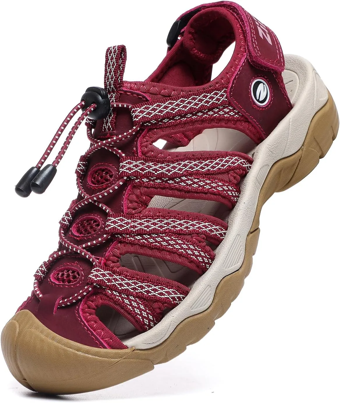ziitop Womens Hiking Sandals Closed Toe Summer Outdoor Adventurous Beach Sandals Lace Adjustable Double Buckle Water Shoes