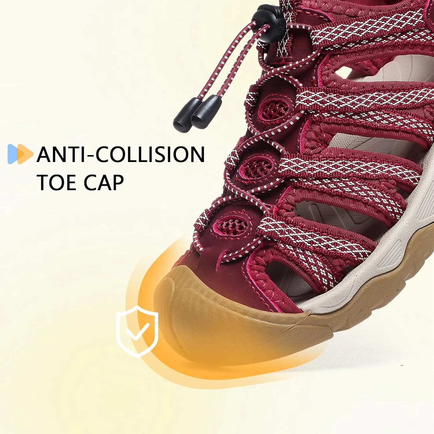 ziitop Womens Hiking Sandals Closed Toe Summer Outdoor Adventurous Beach Sandals Lace Adjustable Double Buckle Water Shoes