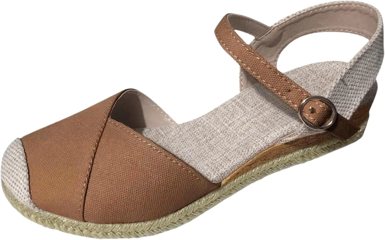 ZWRXW Closed Toe Sandals Women Arch Support Orthopedic Platform Wedge Sandals Buckle Ankle Strap Walking Sandal Boho Elegant Dressy Summer Shoes